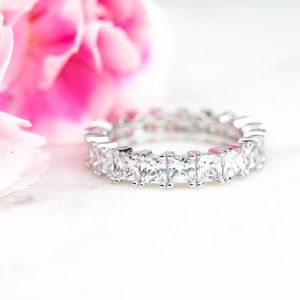 Princess Cut Cubic Zirconia Infinity Band